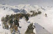 Franz Roubaud Count Argutinsky crossing the Caucasian range USA oil painting artist